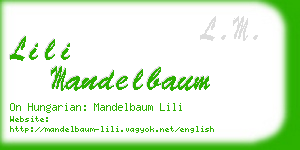 lili mandelbaum business card